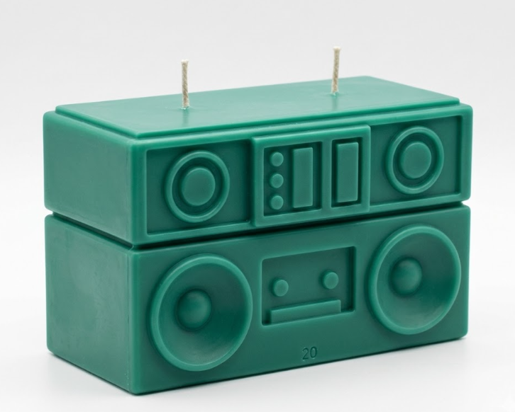 4pcs Boom Box Candles Green