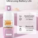 Portable Bottle Warmer for Travel, 17 oz Large Capacity & 16000mAh Extended Battery Life, 8 Temp Contorl, Breastmilk/Formula/Water/Milk 2Min Fast Warmer Heating, Ideal for Travel, Outdoor