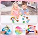 28PCS Pack Kids Valentines Day Cards with Mini Pop Fidget Keychain Valentines Day Gifts for Kids School Classroom, Valentines for Kid Class Valentines Exchange Cards