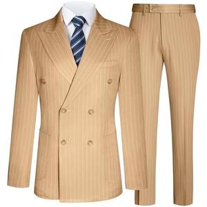 Mens Suits Slim Fit 3 Piece Double Breasted Tuxedo Suit Jacket Vest Pants Set for Wedding Prom S