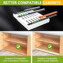 2 Pack Pull Out Cabinet Organizer 21" Deep Expandable Slide Out Drawer Organizers,No Drill Pull Out Drawers Adhesive with Nano Compatible Framed Cabinets Shelves For Kitchen Pantry Adjustable Width (White)