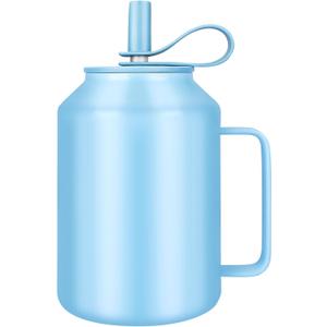 50 OZ Insulated Tumbler with Handle and Straw,Vacuum Insulated Stainless Steel Water Bottle Thermal Cups with Lid and Straw, Large Water Jug Fit for Home, Office, Gym and School (Blue)