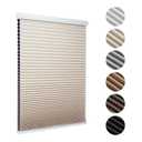 MYshade Cordless Blackout Cellular Shades for Windows, Honeycomb Window Shades with Thermal Insulation, Child & Pet Safe Room Darkening Shade, Easy Install, 37" W x 48" H, Beige