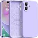 Ktele Magnetic for iPhone 16 Case [Compatible with Magsafe] [Premium Silicone Satin-Smooth Touch] Slim Shockproof Anti-Scratch Microfiber Lining Case, 6.1 inch, Light Purple