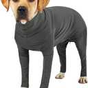 Etdane Recovery Suit for Dogs Surgery Suit Female Spay Dog Surgical Recovery Suit Male Dog Onesie for Surgery Female Anti Licking Wounds Dog Shedding Suit Grey/X-Large