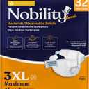 3XL Adult Diapers for Women and Men - Case of 32 Bariatric Disposable Briefs with Tabs and Stretchable Side Panels - Breathable with Max Absorbency