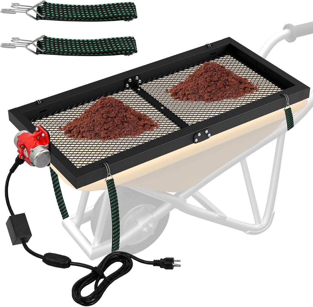 Soil Sifter with 30W Motor, Metal Sifter for Rocks