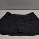 REKITA Women Swim Skirt Solid Color Waistband Skort Bikini Bottom (XX-Large, Black)