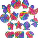 14 Pack Pop Fidget Sensory Toys Party Favors for Kids 4-8 8-12 Year Boys Girls Mini Fidget Toy Bulk Bubbles Popper for Easter Basket Stuffers Stress Toy for Birthday Party Favors Toddler Toys