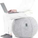 ANC POP Yoga Ball Exercise Ball, Anti Slip Stability Ball Chair, 25 Heavy Duty Large Gym Ball for Fitness, Balance and Core Workout with Cover, Easy Clean (Snow White)