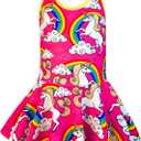 KuKiee Girls One Piece Rainbow Unicorn Swimsuit Stars Print Swimwear Bathing Suit (10-11/ 3XL, Pink Unicorn)