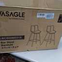 VASAGLE Bar Stools Set of 2, Bar Height Bar Stools with Back, Ergonomic Backrest, Synthetic Leather, Metal Legs, 28.5-Inch Tall Barstools for Kitchen Island Home Bar, Easy Assembly, Coffee Brown