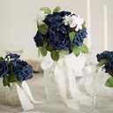 Ling's moment Flowers 16pcs Navy Blue Blooming Peonies Artificial Flowers with Stem, Artificial Peony Flowers for DIY Wedding Decorations Centerpieces Bouquets Boutonnieres