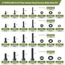 2196Pcs M2 M3 M4 M5 Screws Assortment Kit,Hex Socket Head Cap Screws Bolts Nuts Washer Set,12.9 Grade Alloy Steel,Black Oxide for 3D Printer,DIY Project