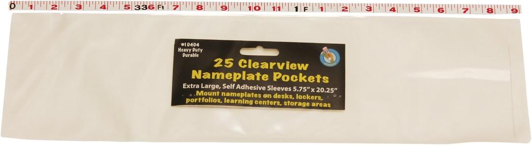 Ashley Productions Name Plate Extra Large Pockets, Clear (ASH10404)