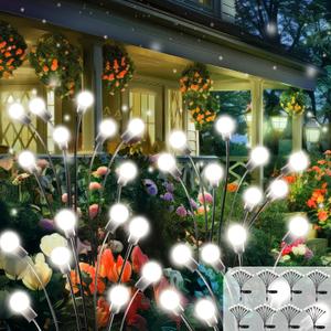 2026 Upgraded Solar Lights Outdoor, 8 Pack Solar Garden Lights with 2 Modes, Firefly Lights Outdoor Waterproof, Sway by Wind, Twinkle Firefly Light for Yard Patio Path Garden Decoration (Cool White)