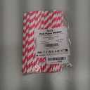 [100 Pack]Party Straws Disposable 7.75'' x0.24'' Biodegradable Pink Paper Drinking Straw for Cocktail, Milkshake, Coffee, Lemonade