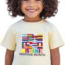 Hispanic Heritage Month Shirt Kids Toddler Boys Girls, Latino Countries Flag T-Shirt National Hispanic Gifts Tee Tops 2T-8Y (White)