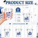 Ceenna 30 Sets 24oz Graduation Drink Buckets with Lids and Straws Class of 2026 Graduation Plastic Bucket Cups Congrats Grad Party Supplies for High School College Tailgate Party Summer Events (Blue)