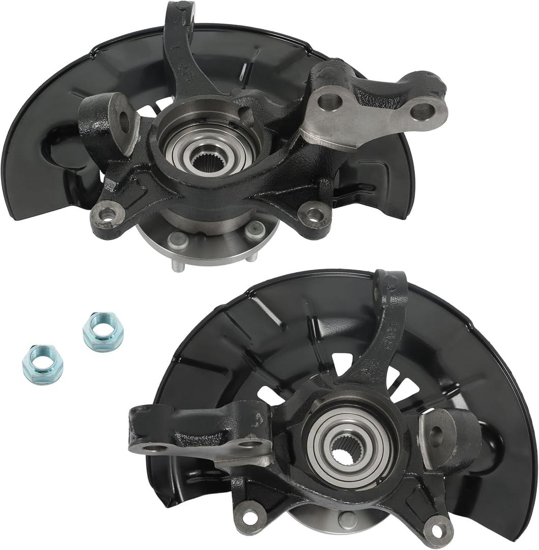 Pair Front Steering Knuckle and Wheel Hub Bearing Replacement for Toyota Camry 2007-2009
