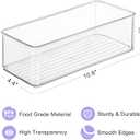 Hudgan 4 Pcs Storage Container Breastmilk for Fridge, Clear Organizer Bins for Milk Bags, Plastic Storage Bins for Freezer, Pantry, Bottles Bathroom, Vanity, Drawer and Yogurts