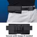 DeBin Cell Phone Belt Case Compatible with Samsung Galaxy Ultra Models (S25 S24 S23 S22 S21), A54/A53/A25/A15, Premium Leather, Magnetic Flap Holster & ID Card Pouch Holder, Black