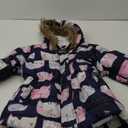 Girl's Winter Coat Jacket Hooded Kids Toddler Flower Print Parka Outwear Warm Cotton Puffer Hooded Jacket 110