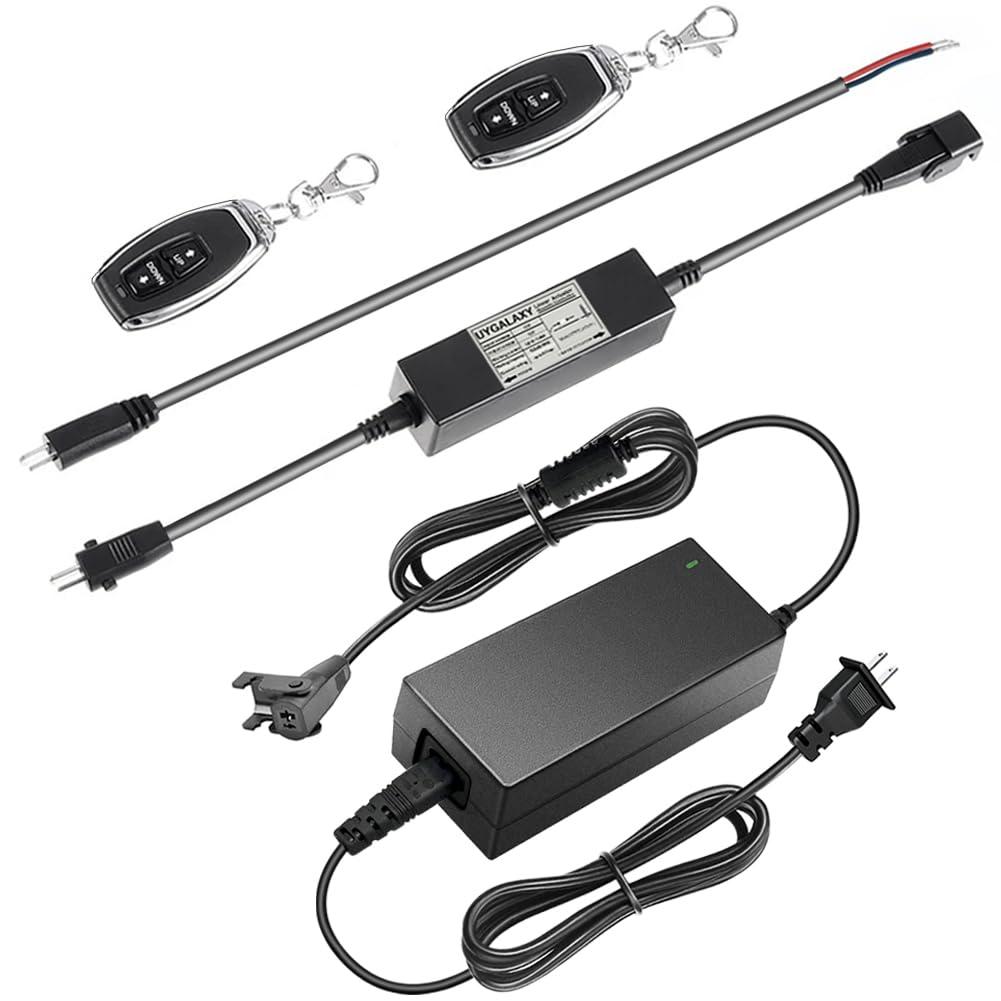 UYGALAXY 12V Linear Actuator Controller with 2pcs Wireless Remote Control & 110V Adapter Power Supply, for 12V DC Motor Momentary Switch Forward/Reverse DPDT Relay for Motors, Lift Chair, Electric Sofa