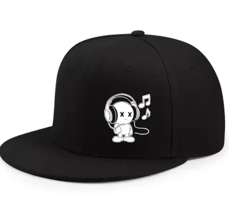 Cartoon Character with X - Eyes Wearing Headphones Hat Baseball Cap for Men Women Adjustable