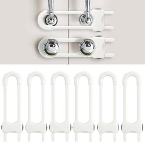 Baby Proofing Cabinets, Sliding Cabinet Locks for Babies, Adjustable U Shaped Baby Safety Locks, Childproof Cabinet Latch for Kitchen, Bathroom, Drawer, 10 pack