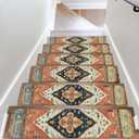 OJIA Non-Slip Carpet Stair Treads for Wooden Steps Set of 15, 30''X8'' Indoor Runner Resistant Rugs Rubber Safety Mats for Dogs, Kids & Elders, Stairway Grip (Oriental)