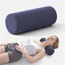 Neck Roll Pillow for Neck Pain Relief - Memory Foam Neck Support Pillow for Bed | Round Neck Pillow for Sleeping, 15.7 * 6 * 6inch ((Navy-Blue)