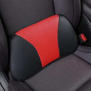 1p Memory Foam Lumbar Support Pillow for car Lower Back Pain Relief - Back Cushion for Driving, Chair Support for Car-Office ChairBlack&Red
