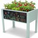 Raised Garden Bed with DIY Chalkboard, 30 x 24 x 18 inch, Green