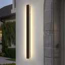 Modern Outdoor Wall Light, 47.3Inch 3000K-6000K Black LED Dimmable IP65 Waterproof with Remote Outdoor Linear Wall Sconces Exterior Lighting Fixture Porch Wall Light for House, Front Door, 1Pack-47.3inch