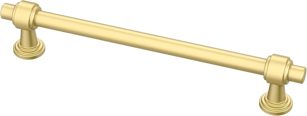 Alzassbg 10 Pack Matt Gold Cabinet Pulls, 6-1/4 Inch(160mm) Hole Centers Cabinet Handles Kitchen Hardware Straight Bar for Cabinets and Drawer AL3505MGP