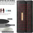 Caseurban Wallet Case Compatible with iPhone 15 Pro Max PU Leather Shoulder Strap Detachable Case RFID Blocking Card Holder Slots Kickstand Shockproof Protective Phone Cover for Women Men Black