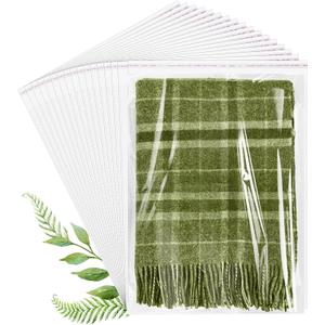 Cellophane Bags, 70 Pcs Resealable Clear Poly Bags for Clothes, Shirt Bag, Decorative Wrappers, Party Favors & Artwork(12x18)