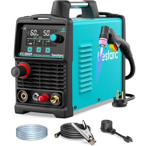 Plasma Cutter, [Pilot Arc][Large LED Display][Air Sensor] 50A bestarc Plasma Cutter Machine 110/220V Dual Voltage, 1/2 Inch Clean Cut 3/4 Inch Max Cut, Post Flow Mesh, 2T/4T for Beginners DIY