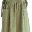 Nanxson Cotton Apron Women Split Plus Size Bib with Pockets for Cooking,Gardening,Painting CFL0003 (Green)