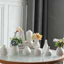 JOJUNO White Bud Vases, Small Ceramic Vase Set of 11, Mini Pottery Vases for Flowers, Decorative Pieces for Home Modern Decor, Boho Decor, Chic Accents for Living Room Dining Table Shelves