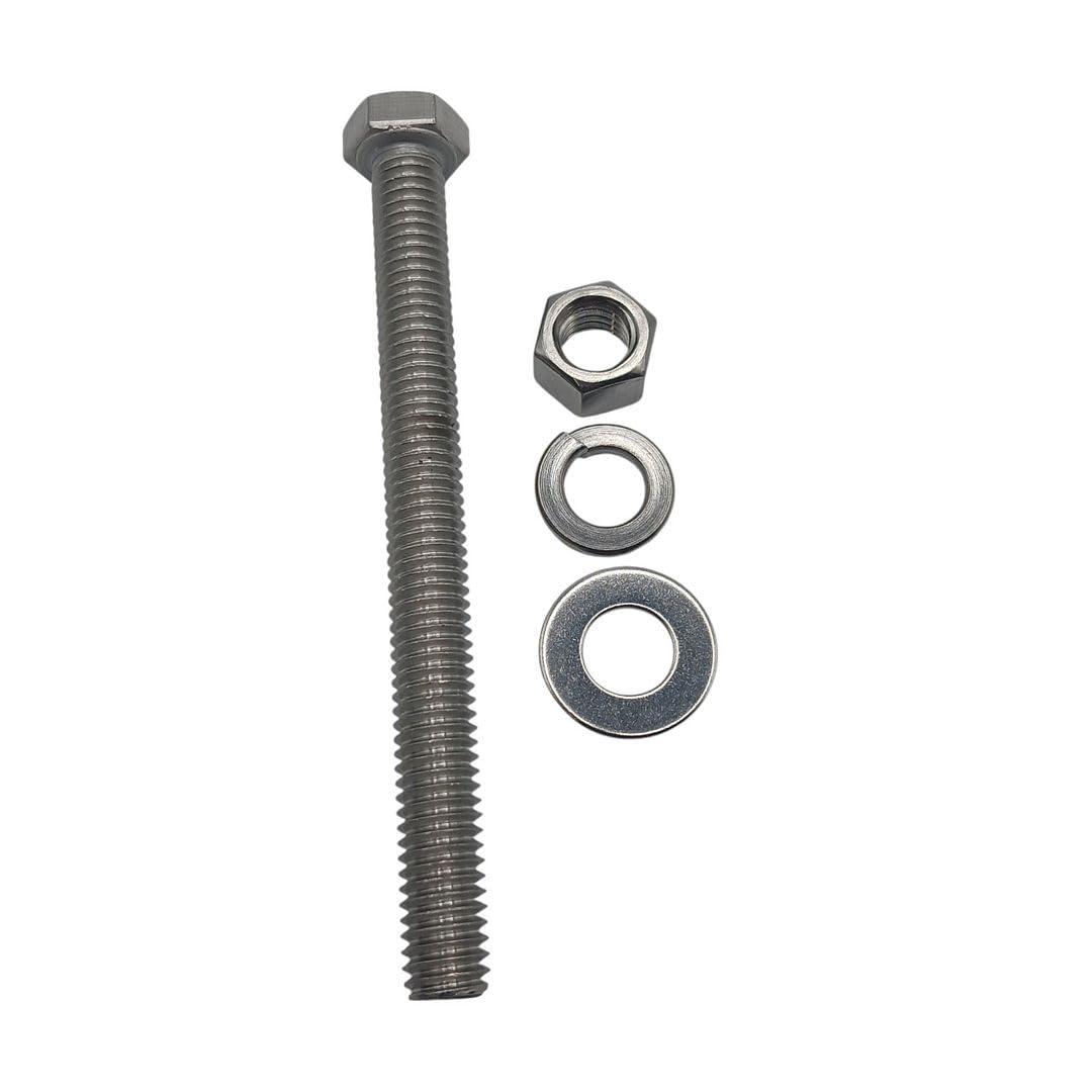 2 x (4 Sets) 3/8"-16 x 4 Stainless Steel Hex Head Screws Bolts, Nuts, Flat & Lock Washers, 18-8 (304) S/S, Fully Threaded by MetalSpacersOnline