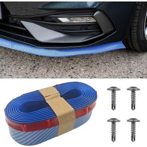 YoRise Car Front Bumper Lip Spoiler, 8.2FT/2.5M Waterproof Carbon Fiber Auto Side Skirt Guard Strip, Universal Widen Rubber Vehicle Body Protector Cover Accessories for Car SUV Truck (Blue)