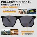 JO Polarized Bifocal Reading Glasses Sunglasses for Men - UV400 Protection Fashion Polarized Bifocal Sun Reader (Black)