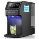Waken Electric UV Countertop RO Water Filter, NSF/ANSI 58&61 Certified, 8 Stage Filter, TDS Monitor, 4:1 Drain, No Install, PFAS Free (Black)