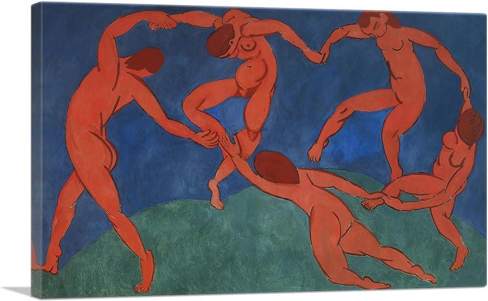 ARTCANVAS Dance 1910 Canvas Art Print Stretched Framed Painting Picture Poster Giclee Wall Decor by Henri Matisse - 40" x 26" (0.75" Deep)