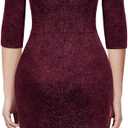 MIUSOL Women's Retro Ruffle Style 3/4 Sleeve Sparkly Cocktail Dress (Red, S)