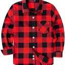 siliteelon Toddler Baby Boys Plaid Flannel Shirt Long Sleeve Button Down Shirts, 5-6Y