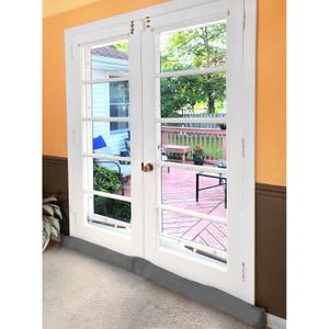 Home District French Door Draft Stopper - Weighted Under Door Draft Blocker, Apartment Noise Blocker, Window Draft Dodger, Winter Door Insulation Strip - 72 Inches Long - Gray