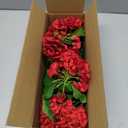 FOREST PRINCE 2 PCS 18" Artificial Geraniums for Outdoors, UV Resistant Red Silk Flowers for Window Box Porch Patio Garden Decor, Waterproof Ruby Red